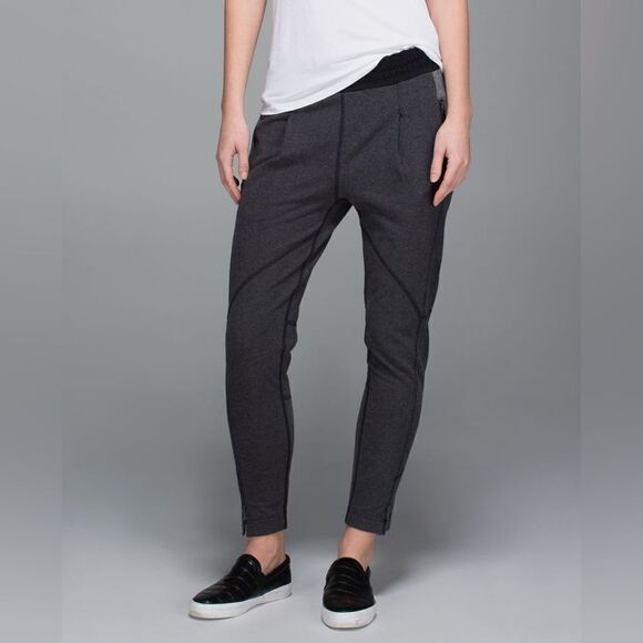 Lululemon All In Pant Heathered Black / Black / Heathered Speckled Black Sz 10 - Picture 1 of 14